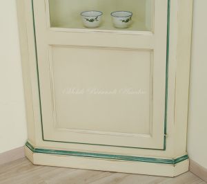 Vetrina ad angolo in legno massiccio finitura colorata